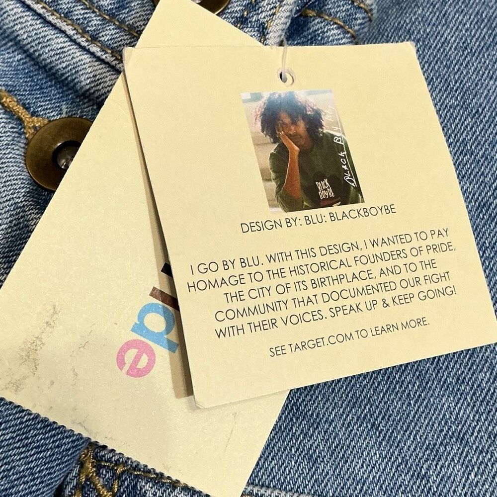 Mossimo Supply Co. Blue Jean Shorts with Rainbow Straps “Queen” - Picture 6 of 8